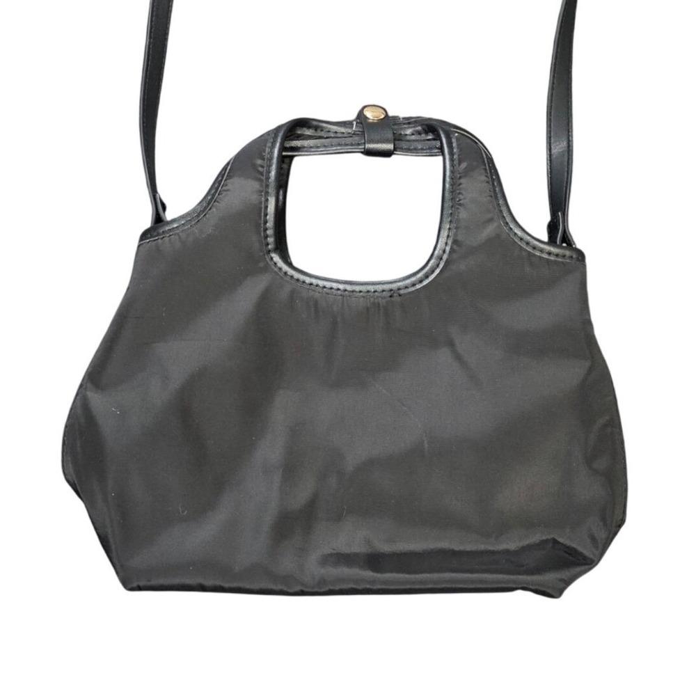 H&M 2-Way Crossbody Handbag Women's Black Snap Closure Gold Tone
